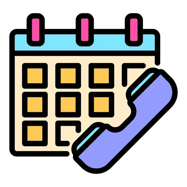 Calendar service center icon color outline vector — Stock Vector