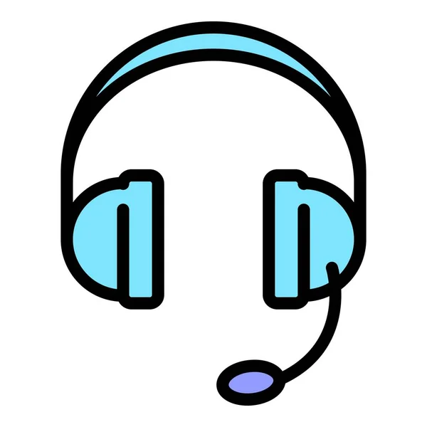 Icono de auriculares color contorno vector — Vector de stock