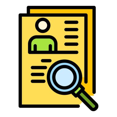 Röportaj kağıdı simgesi renk ana hatları vektörü