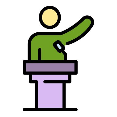 Pist hoparlörü renk ana hatları vektörü