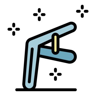 Jinekoloji aracı simgesi renk ana hatları vektörü