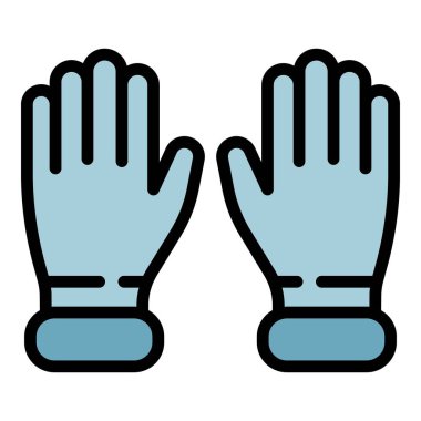 Jinekolog eldiven ikonu renk çizgisi vektörü