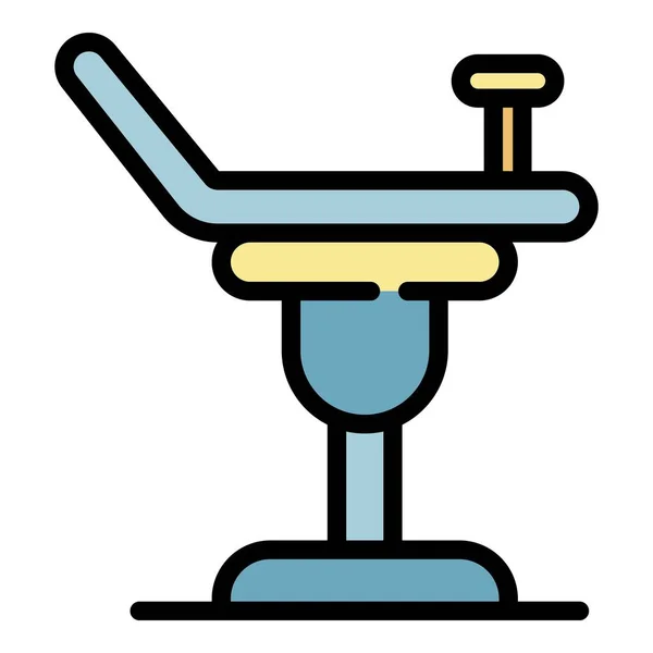 Ginekologia fotel ikona kolor zarys wektor — Wektor stockowy
