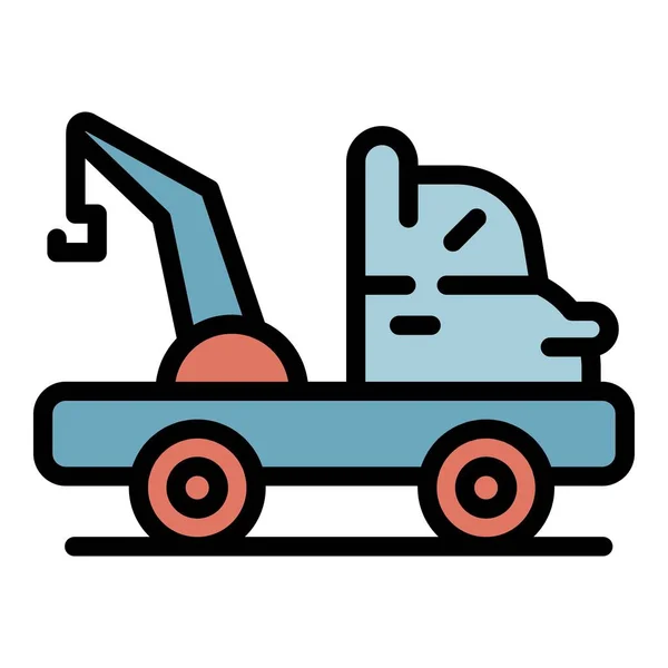 トラックヘルプアイコンの色のアウトラインベクトル — ストックベクタ