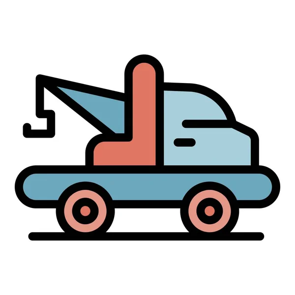 Noodsleepwagen pictogram kleur omtrek vector — Stockvector