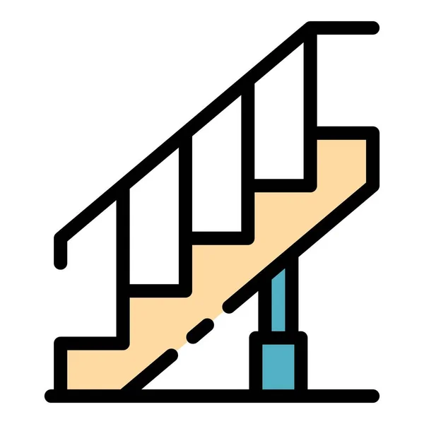 Escadas de reconstrução ícone cor contorno vetor —  Vetores de Stock