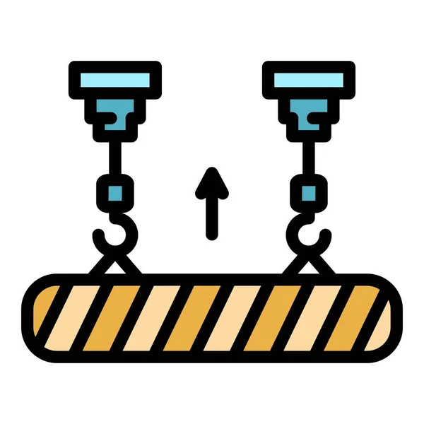 Ícone de construção elevador vetor contorno de cor —  Vetores de Stock