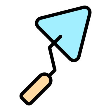 Spatula mala simgesi renk ana hatları vektörü