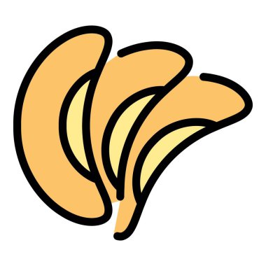 Böbrek fasulyesi yemek simgesi renk ana hatları vektörü