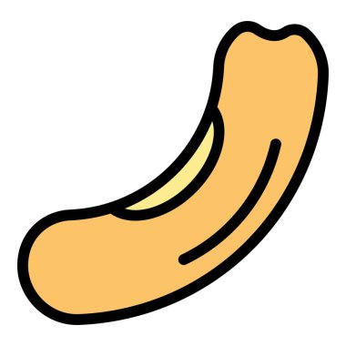 Adzuki böbrek simgesi renk ana hatları vektörü