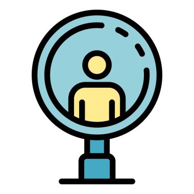 Kazanan adam simgesi renk ana hatları vektörünü ara