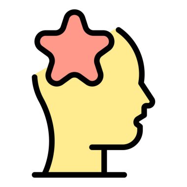 Yıldız başlığı kazanan simge renk ana hatları vektörü