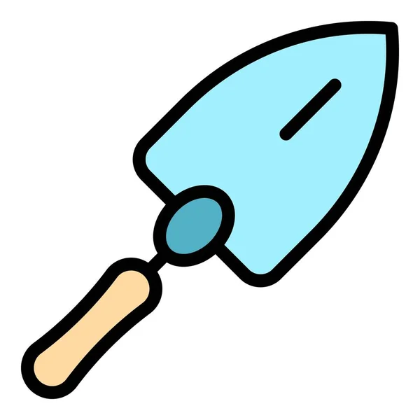 Worker trowel icon color outline vector — Stock Vector