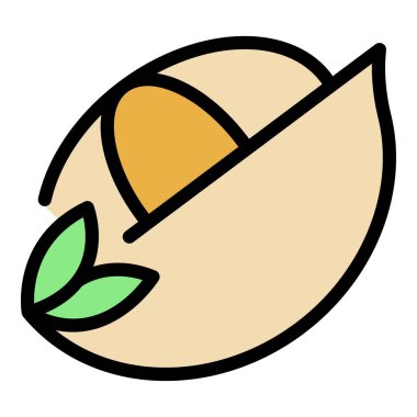 Quinoa simgesi renk ana hatları vektörü