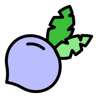 Turp simgesi renk ana hatları vektörü