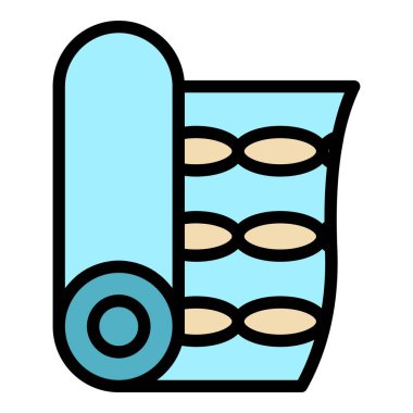 Duvar kağıdı yuvarlama simgesi renk ana hatları vektörü