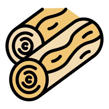 Tahta çubuklar simge rengi dış hat vektörü