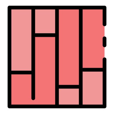 Oda parke simgesi renk ana hatları vektörü