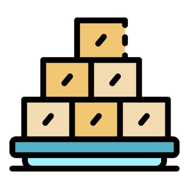 Tuğla taş yığını renk ana hatları vektörü