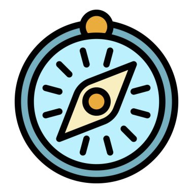 El pusula simgesi renk dış hat vektörü