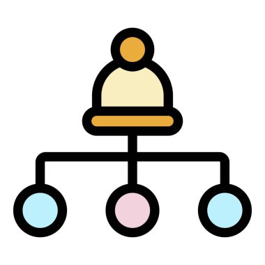 İş şeması renk ana hatları vektörü