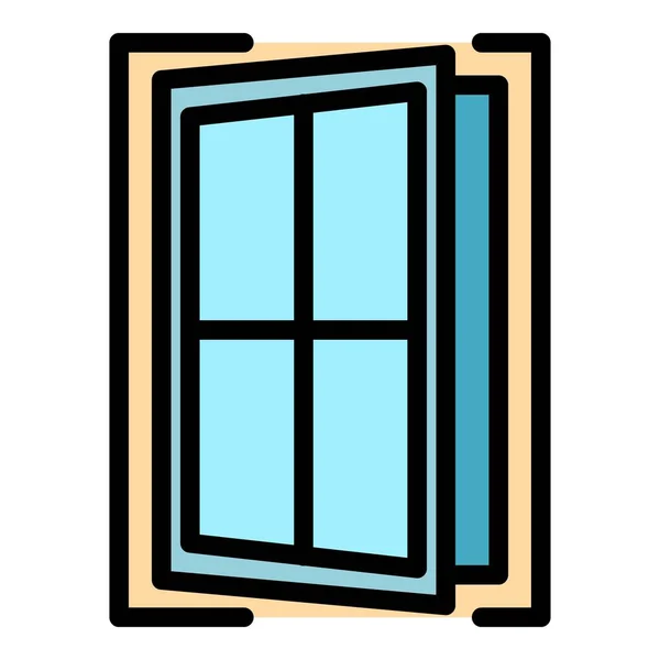 Icono de ventana cruzada color contorno vector — Vector de stock