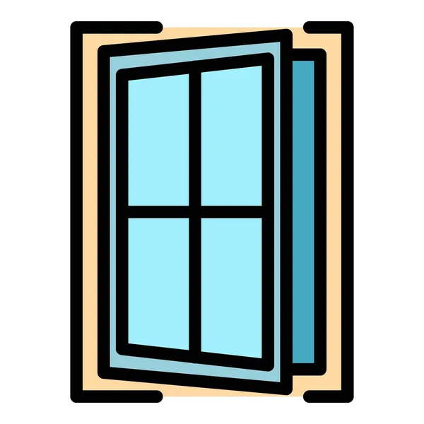 Icono de ventana cruzada color contorno vector — Vector de stock