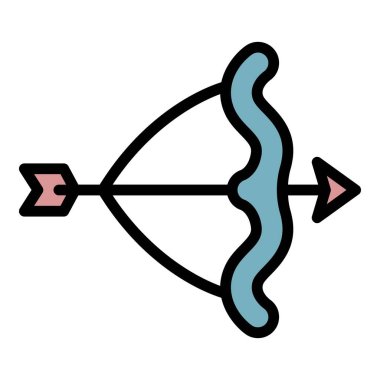 Cupidon yay renk ana hatları vektörünü sever