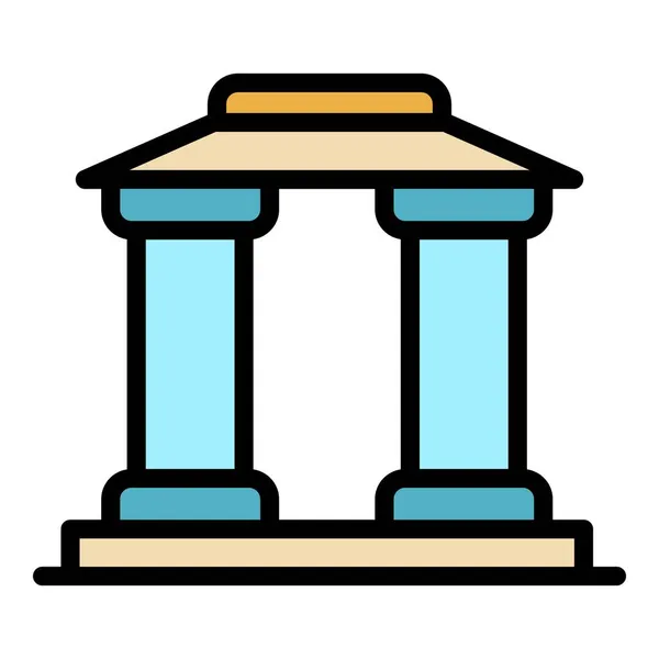 Column gazebo pictogram kleur omtrek vector — Stockvector