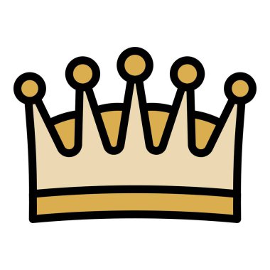 Crown ödül simgesi renk ana hatları vektörü