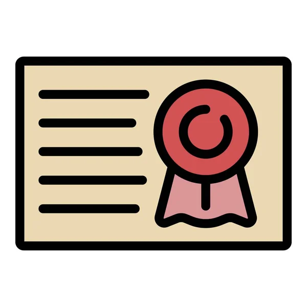 Achievement diploma icon color outline vector — Stock Vector