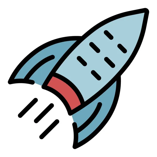 Goal rocket icon color outline vector — Stock Vector