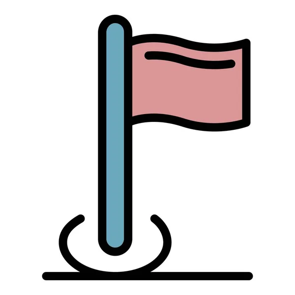 Objectif drapeau icône couleur contour vecteur — Image vectorielle