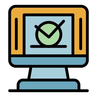 Onaylanan para kredi simgesi renk özet vektörü