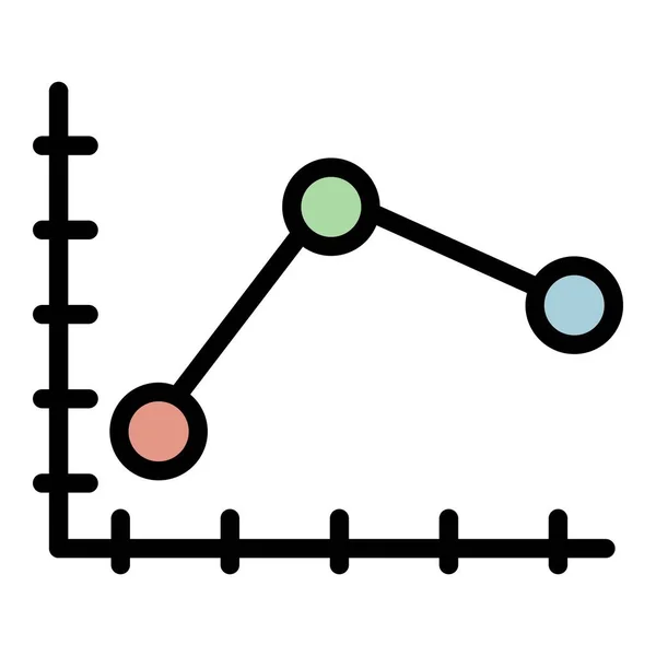 Вектор контуров цветов иконок на графике кредитования — стоковый вектор