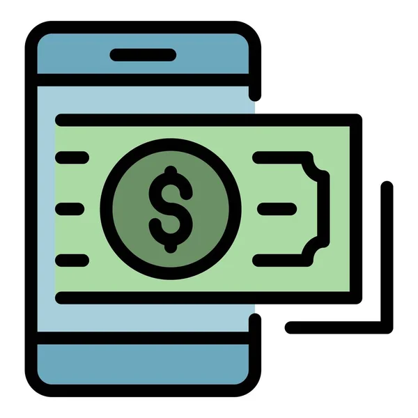 Smartphone money loan icon color outline vector — Stock Vector