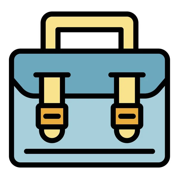 Money suitcase icon color outline vector — Stock Vector