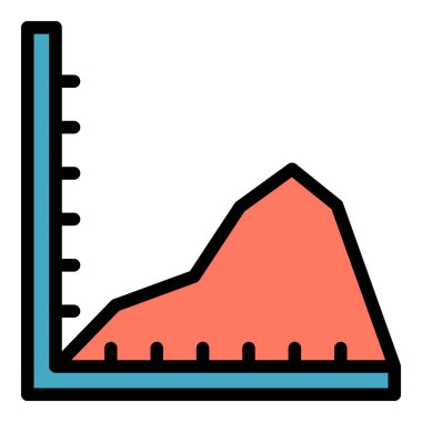 Regresyon şeması simgesi renk ana hatları vektörü