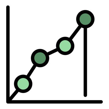 İlerleme veri simgesi renk ana hatları vektörü