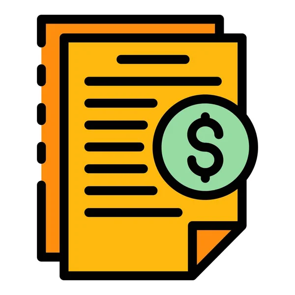 Crowdfunding contrato icono color esquema vector — Vector de stock