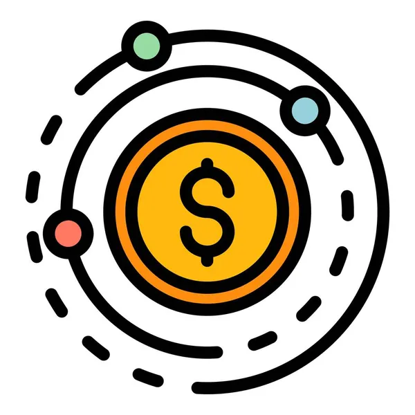 Darowizna pieniądze ikona kolor zarys wektor — Wektor stockowy