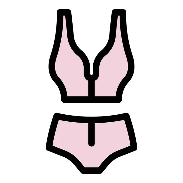 Linear swimsuit icon color outline vector — Stock Vector