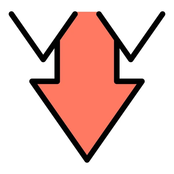Vetor de contorno de cor de ícone de regressão — Vetor de Stock