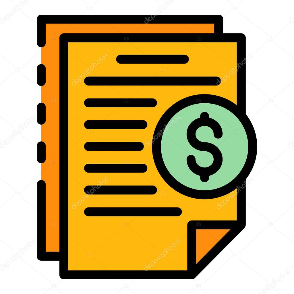 Crowdfunding contract icon color outline vector