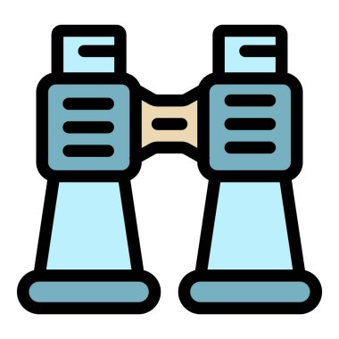 Binoküler simge renk ana hatları vektörü