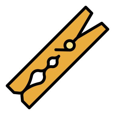 Klipslerin simge renk ana hatları vektörünü kapat