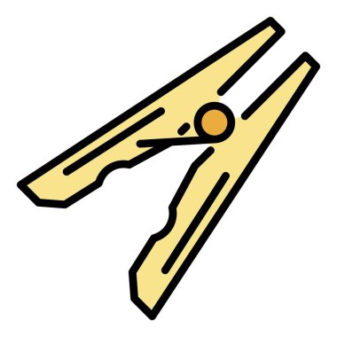 Kelepçe giysileri simge renk ana hatları vektörü