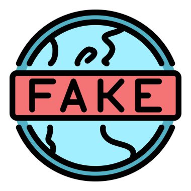 Genel sahte haber simgesi renk ana hatları vektörü