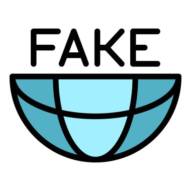 Demokratik sahte haber simgesi renk ana hatları vektörü