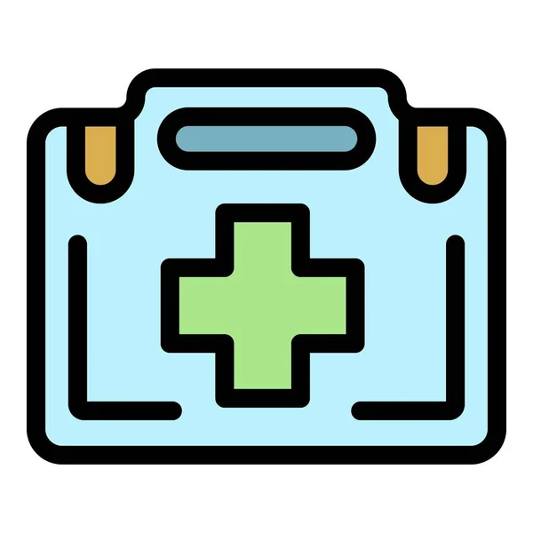 First aid kit icon color outline vector — Stock Vector